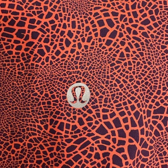 Lululemon Wunder Train HR Crop 23" Crackle Glaze Vintage Orange Larkspur Size 2 - Picture 9 of 11